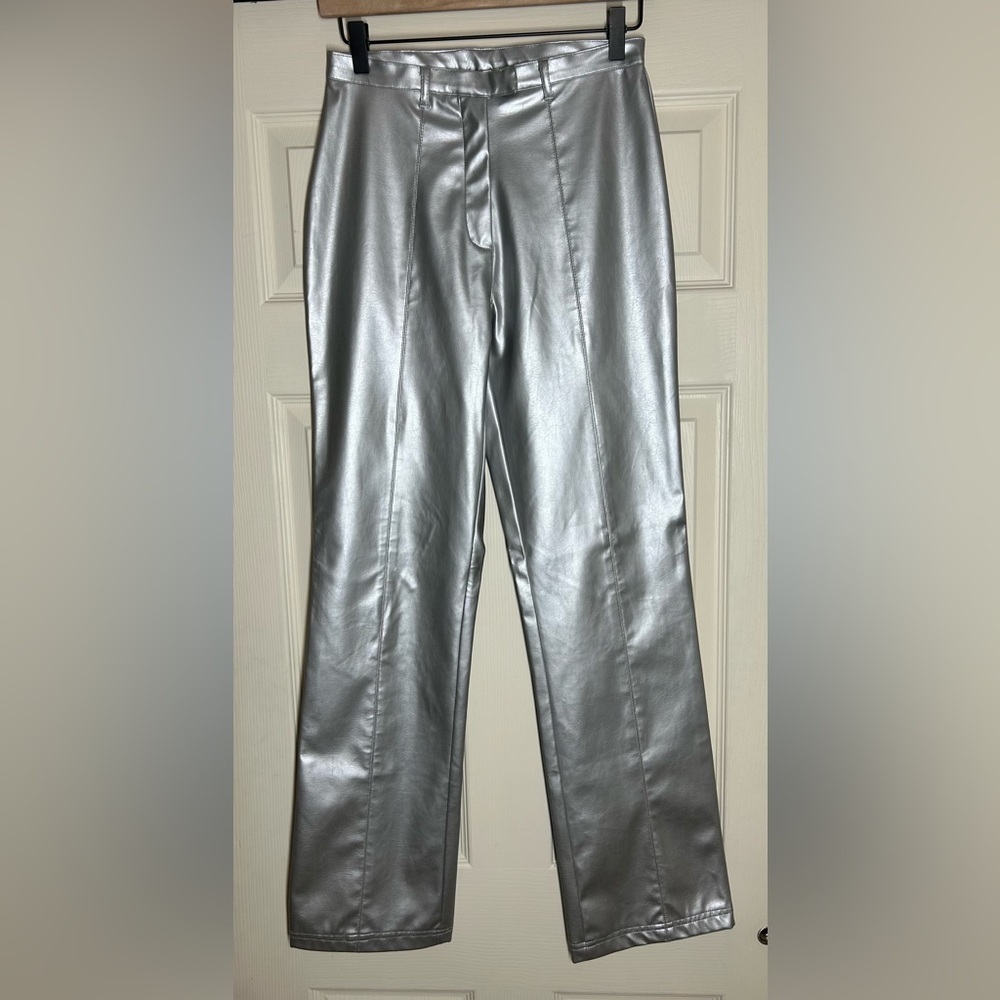 NWOT Y2K Rave4Real Silver Rave Retro Metallic Womens Pants Girl’s Night Out Sz 6 - Picture 6 of 10